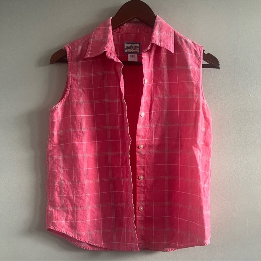 Vintage Pendleton Pink Plaid 100% Linen Shirt